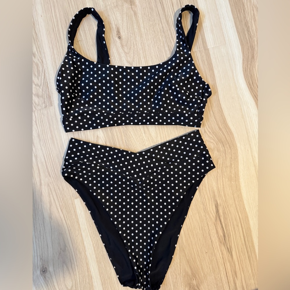 Aerie Black and White Polka Dot Bikini